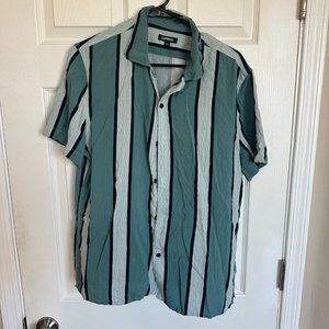 Express Striped Rayon Short Sleeve Shirt